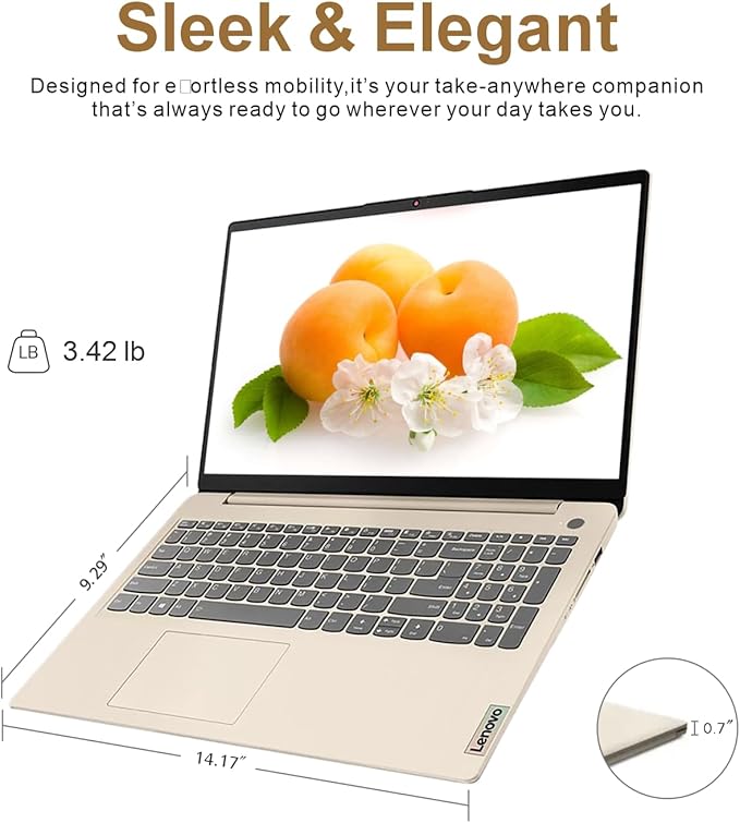 Lenovo Laptop for Business and Student | Intel Core |15.6 Anti-Glare Screen | 1 Year Office 365 | 8GB RAM | 256GB SSD + 128GB eMMC | 1TB Cloud Storage | 11HR Battery | Windows 11 | WOWPC USB