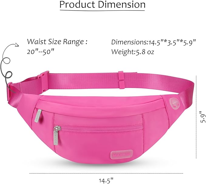 MAXTOP Large Crossbody Fanny Pack with 4-Zipper Pockets,Gifts for Enjoy Sports Festival Workout Traveling Running Casual Hands-Free Wallets Waist Pack Phone Bag Carrying All Phones