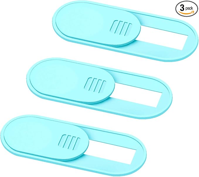 HKDGYHON Laptop Camera Cover, Privacy Security Cover, Ultra-Thin Web Cam Privacy Cover for MacBook, iMac, Laptop, Desktop, Pc, iPad, iPhone, Smartphone, Privacy Web Camera Protection (Blue - 3 Pack)