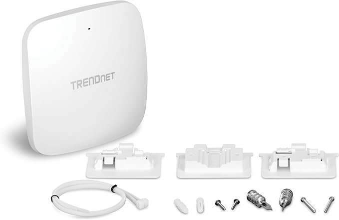 TRENDnet AX3000 Dual Band WiFi 6 PoE+ Access Point, TEW-923DAP, 1 x 2.5GBASE-T PoE+ LAN Port, OFDMA and MU-MIMO Technology, 2402Mbps (5Ghz), 573Mbps (2.4Ghz), WPA3 Ecryption, White
