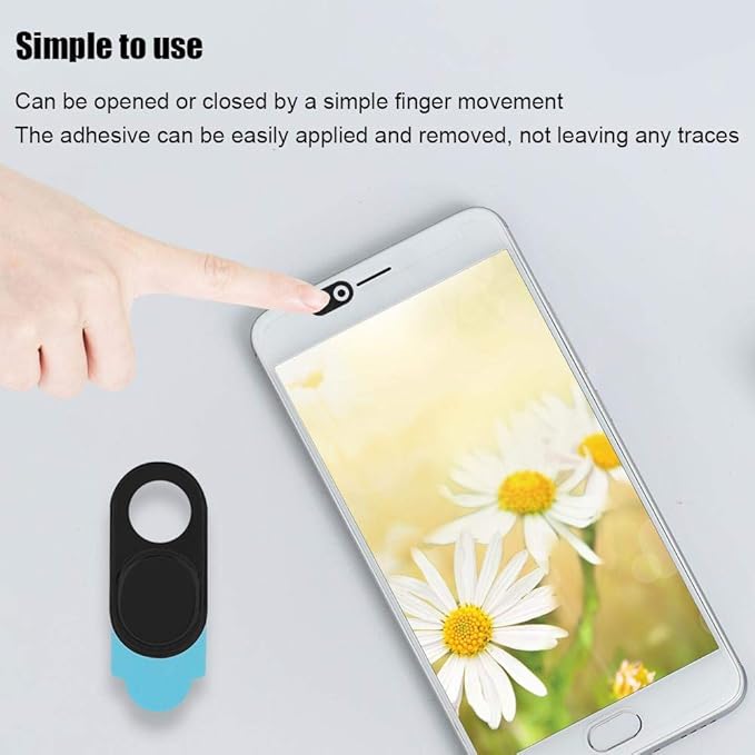 ASHATA 3pcs Metal Camera Lens, Ultra Thin Camera Cover Webcam Cover Blocker Slider for Smartphone Tablet Desktop Laptop(Black)