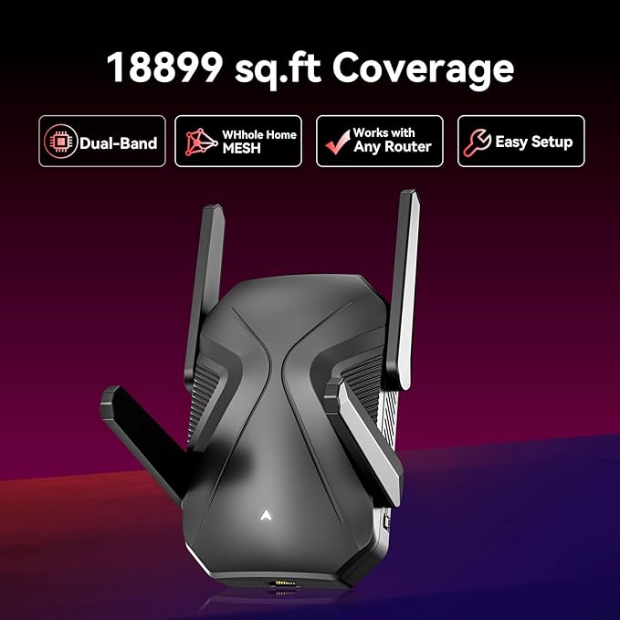 2026 WiFi Extender Signal Booster, 10X Faster WiFi 6 Extender, 18899 sq.ft. Internet Repeater for Home, Dual-Band Network Extender, Wireless Router Signal Amplifier w/Gigabit Ethernet Port, Easy Setup