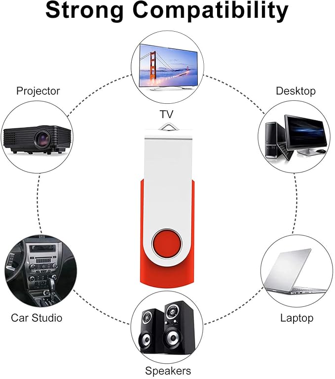 10pcs 4GB USB Flash Drives USB 2.0 Thumb Drive Bulk Pack Swivel Memory Stick 4 GB Fold Storage Jump Drive Zip Drive, 10 Pack Red