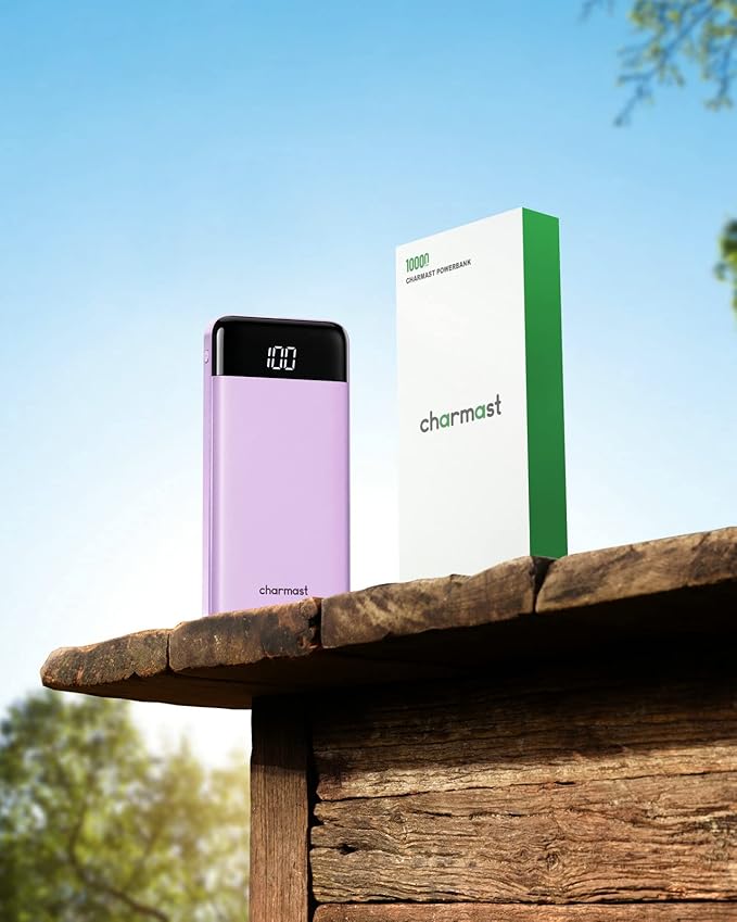 charmast Portable Charger with Built in Cables, Power Bank with Cords Wires, Slim 10000mAh Travel Battery Pack 6 Outputs 3 Inputs 3A Fast Charging for Samsung Google Pixel LG Moto iPhone iPad