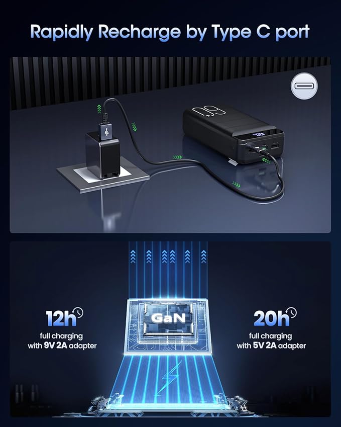 Portable Charger 60000mAh Power Bank - 22.5W Fast Charging External Battery Pack, LED Display USB C Portable Cell Phone Charger for iPhone 15/14/13 Pro, Android, Samsung Galaxy, Etc