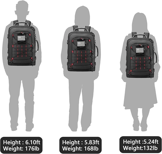 Vancropak Travel Backpack for Men, Extra Large 17.3 inch Laptop Backpacks, Flight Approved Sturdy Carry on Suitcase for Airplanes with 3 Packing Cubes, Expandable 50L Luggage Daypack Duffel Bag, Black