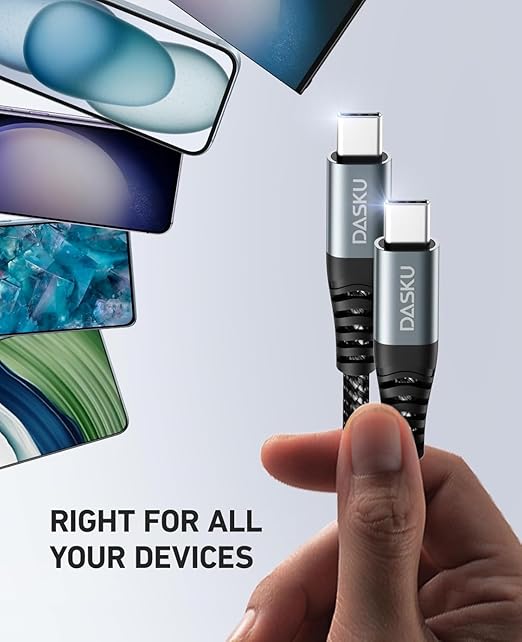 100W USB C to USB C Cable [2 Pack 6FT], Type C Fast Charging Cable for iPhone 17 Air/iPhone 17/iPhone 17 Pro/iPhone 17 Pro Max, iPhone 16/15 Series, Samsung Galaxy S/Note Series, MacBook, iPad