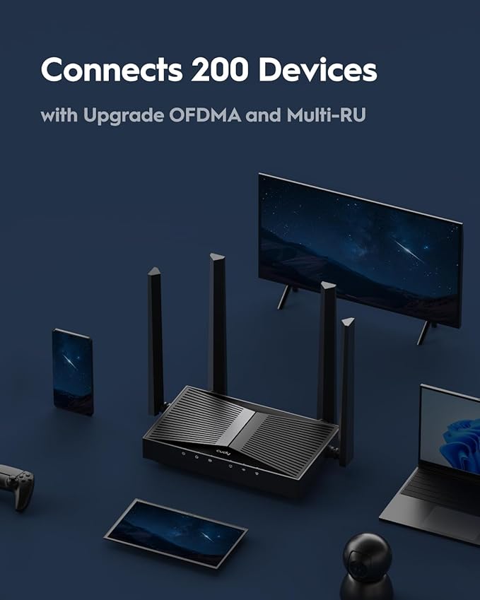 Cudy BE3600 Dual-Band Wi-Fi 7 Router, Lightning-Fast Speeds, 2.5G Multi-Gig Connectivity, Far-Reaching Coverage, Smooth and Stable, WR3600H
