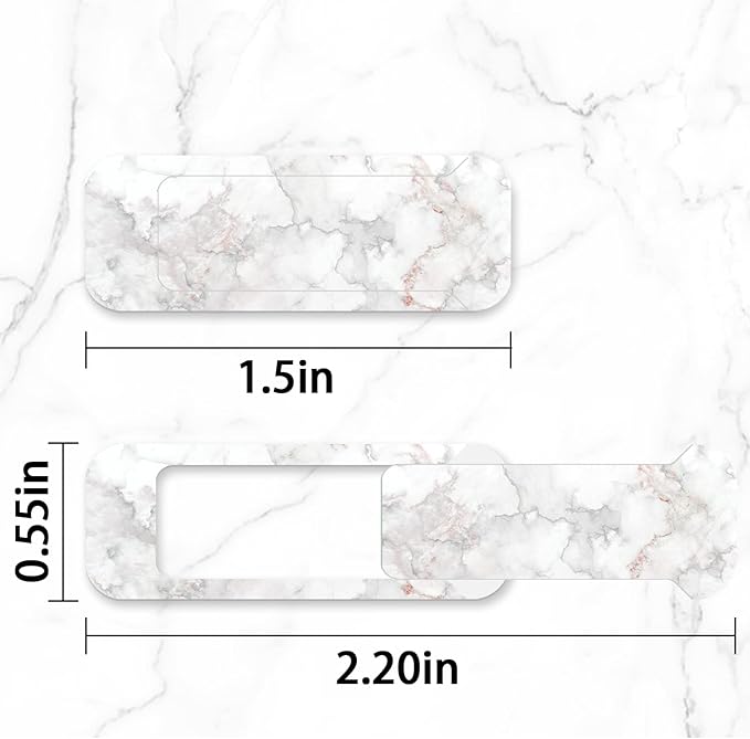 Webcam Cover, 3 Pieces, Laptop Camera Cover, Privacy Shielding Capacity is Twice as Big as The Traditional, Suitable for Computer Mobile Phones, laptops, Tablets and so on (White Marble)
