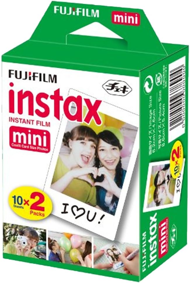 Fujifilm Instax Mini 12 Instant Film Camera (Mint Green), Fujifilm Instax Mini Twin Pack Instant Film 20 Prints, Case - Accessory Bundle