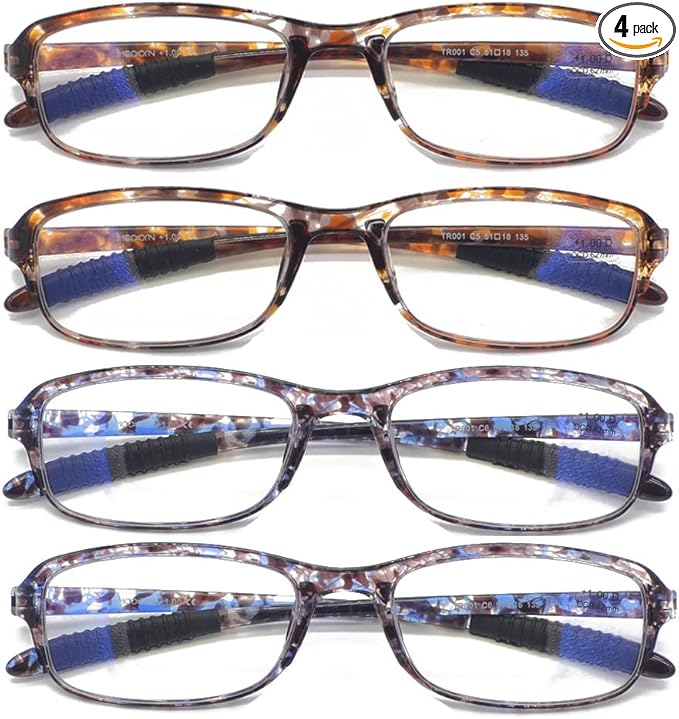 Computer Blue Light Blocking Reading Glasses(Flexible and Lightweight) UV Protection Readers Anti Eyestrain for Women Men (4 Tortoise, 3.25, multiplier_x)