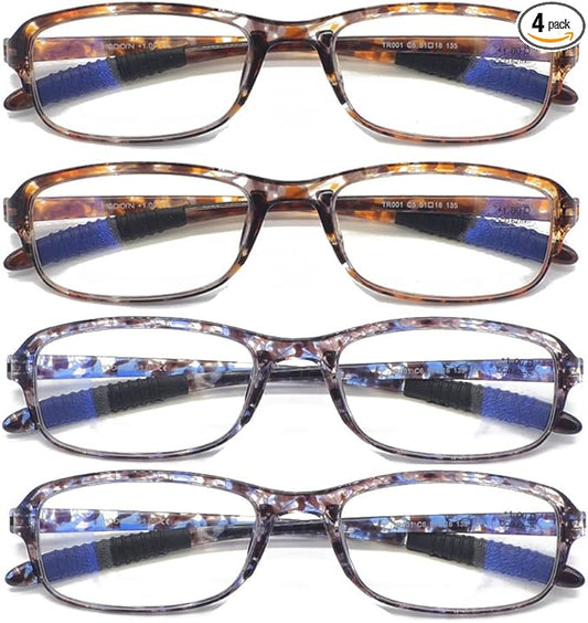 Computer Blue Light Blocking Reading Glasses(Flexible and Lightweight) UV Protection Readers Anti Eyestrain for Women Men (4 Tortoise, 1.5, multiplier_x)