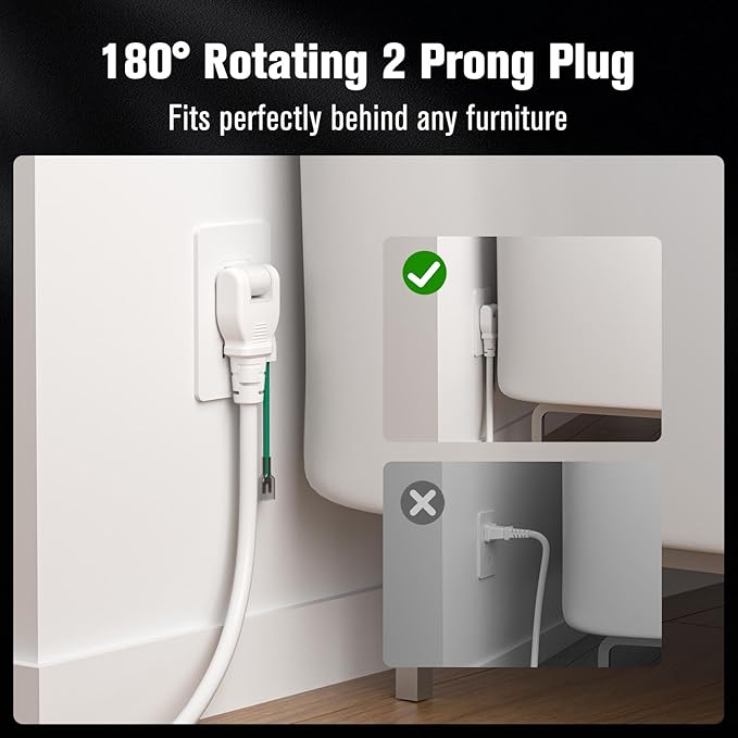 Power Strip Surge Protector with Multiple Outlets, Charging Station(100W Max), Flat Plug Extension Cord 10 Ft Long Cord, 8 Outlets & 4 USB Ports (2 USB C), Desk Charging Station for Home Office