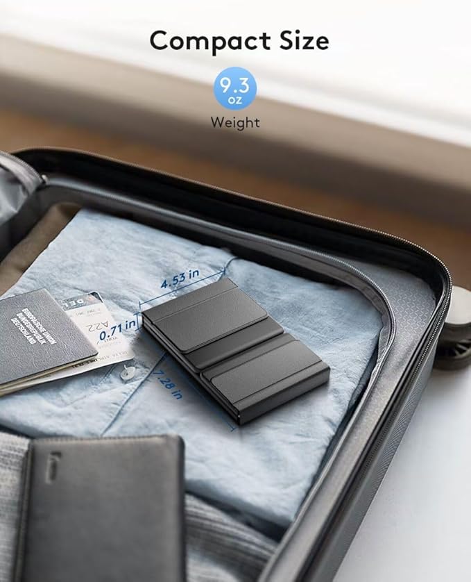 Samsers Foldable Bluetooth Keyboard with Touchpad, Full-Size Wireless Folding Portable Travel Keyboard for iOS Android Windows Mac OS, Support 3 Devices (BT5.1 x 3), Black