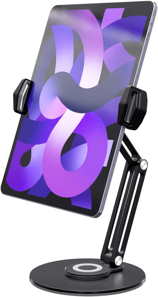 pzoz Retail Kiosk iPad Stand, 360°Rotate POS Tablet Stand, Fits 6-12.9" iPad Mini Pro-Business Supplies Swivel Tablet Holder for Store Cash Register Office Reception Kitchen Desktop Display