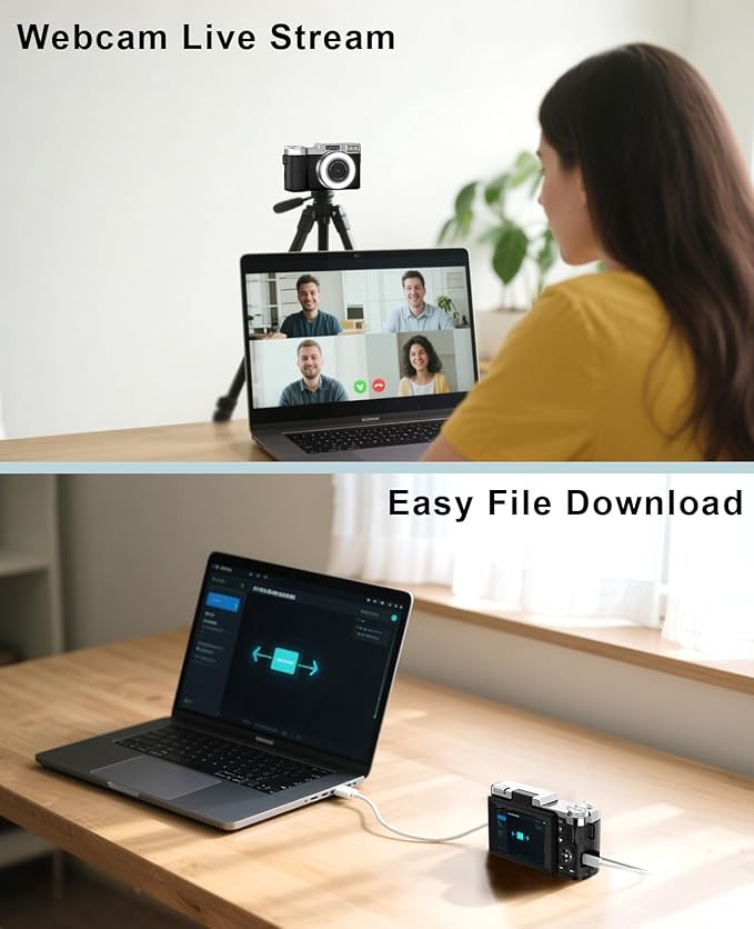 FLATIC Digital Camera, 4K 64MP Cameras for Photography with 64GB Card, 18X Zoom Autofoucs Vlogging Camera for YouTube with 180° Flip Screen, Compact Vlog Travel Camera Kit for Beginner, Teens