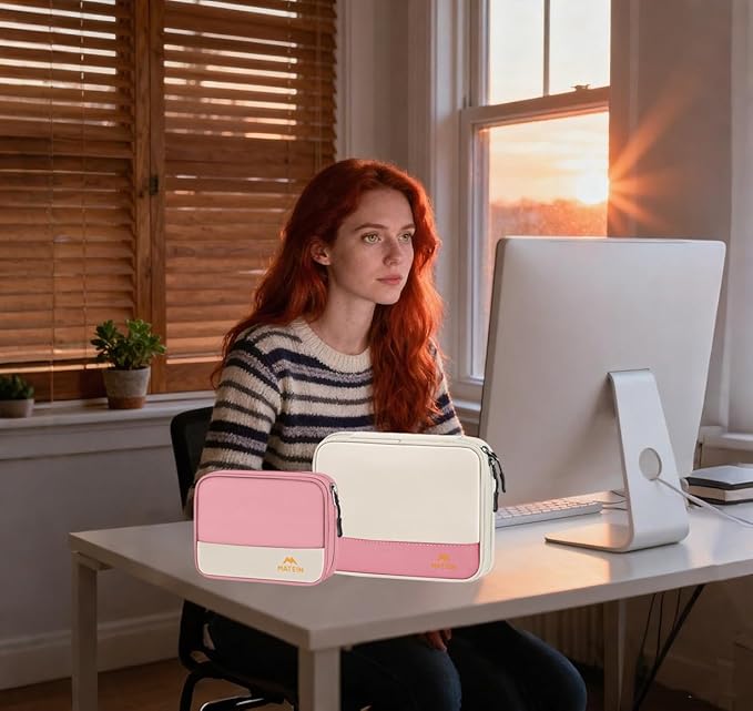 MATEIN Travel Cord Organizer Case 2 Pack, Double Zipper Cable Organizer Bag for Tech Accessories, Water Resistant Lightweight Electronics Bag for Charger, USB Drive & Phone, Office Gifts for Women