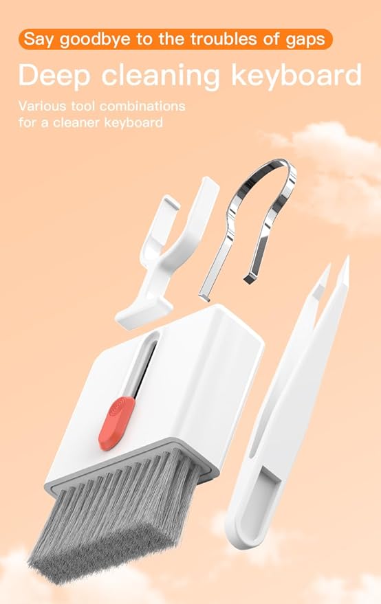 32-in-1 Multi-Functional Cleaning Kit for Electronics inlcuding Headphones,Mobile Phones,Computer,Monitor,Lens and etc, Compact and Portable Design, White