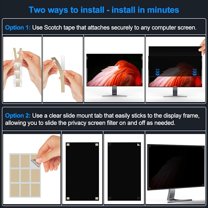 [2-Pack] 27 Inch Privacy Screen for Monitor Computer Screen Privacy Filter for 16:9 Widescreen Monitor Desktop PC Monitor Privacy Film Monitor Privacy Shield and Anti-Glare Protector