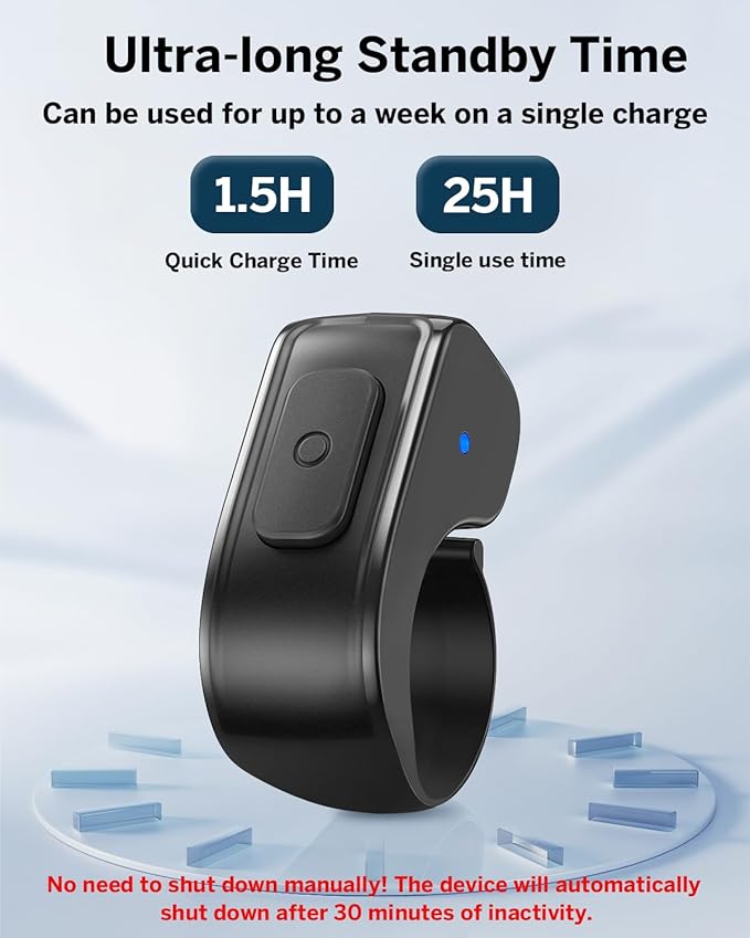 [Case-Friendly] Remote Control Page Turner Ring for Kindle Paperwhite Oasis Scribe Kobo eReaders, Camera Camcorder Remote Controls, Page Turner Clicker for iPhone ipad Tablets with Storage Bag