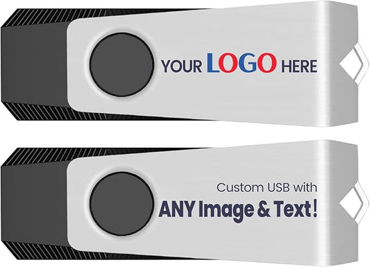 Customizable Flash Drives 256MB, Wooolken Personalized USB 2.0 Drive 10/20/50/100 Pack, Custom Thumb Drive Engraved Logo USB Drive (Mixcolors)