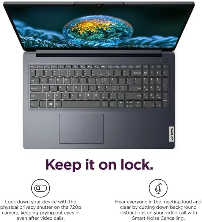 Lenovo Ideapad 15.6” Slim Laptop for Business & Student, Windows 11 Pro Laptop with 1-Year Microsoft Office, 8GB RAM 256GB SSD, Intel Celeron N4500 Processor, Intel UHD Graphics, NLY Earphones, Blue