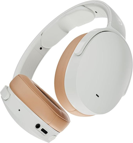 Skullcandy Hesh ANC Wireless Over-Ear Bluetooth Headphones, Active Noise Cancelling, Up to 22 Hrs Battery, Foldable Lightweight Design, Microphone for iPhone Android - Mod White