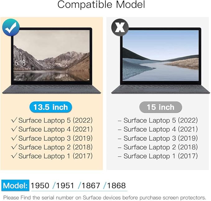 FILMEXT Privacy Screen Protector for Microsoft Surface Laptop 13.5 inch 2/3/4/5 th Generation,Removable Surface Laptop Privacy Screen 13.5" Anti-Spy Anti-Glare Blue Light Filter