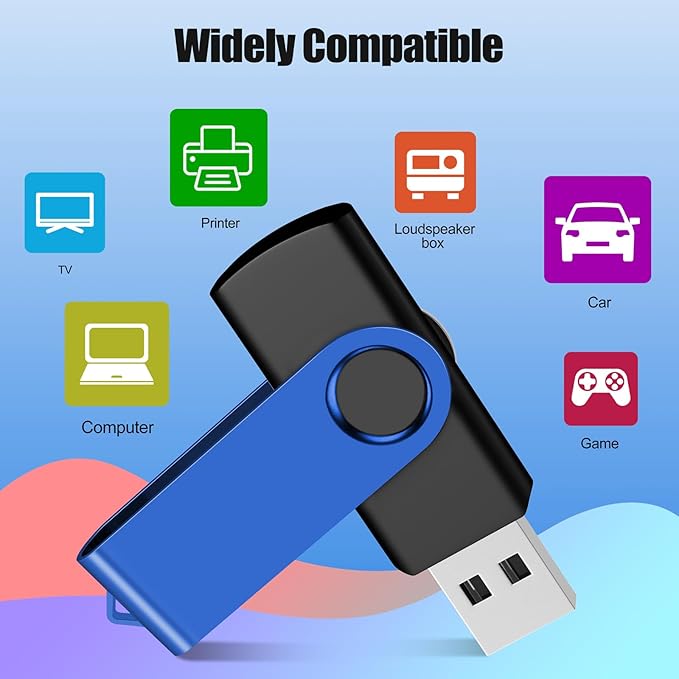 EASTBULL Flash Drive Bulk 2GB USB 20 Pack with Lanyards USB 2.0 Thumb Drive Bulk Memory Stick Swivel Pen Drive for Storage and Backup 2 GB 20 Pack, Blue