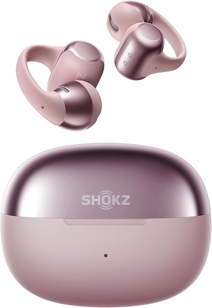 SHOKZ OpenDots ONE - Open-Ear Headphones - Wireless Bluetooth Earbuds with Microphone - Secure, Lightweight, Clip-On Fit - Premium Dolby Audio - Water Resistant - Fast Charging - Up to 40 hrs Playtime