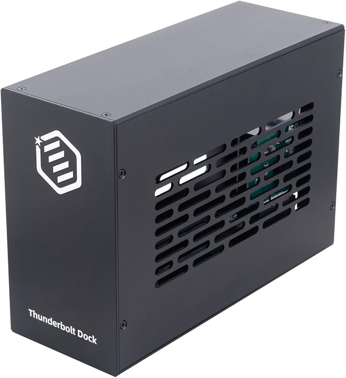 Thunderbolt 3/4 USB4 PCIe Expansion Chassis, External Enclosure with Two PCI Express Slot Compatible with Decklink Capture Card, for Laptops / NUC PD 85W Recharging (MK-T2L)