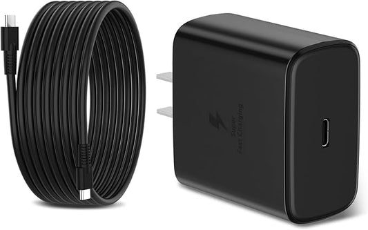 45W Super Fast Charger for Samsung, 6.5FT/2M USB C Charger Fast Charging for Samsung S25/S24/Plus/Ultra, PD 3.0 GaN Type C Charging Block Compatible with iPhone 17/16/15 and More
