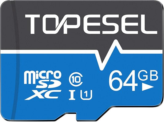 TOPESEL 64GB Micro SD Card SDXC Memory Cards UHS-I TF Card Class 10 for Camera/Phone/Galaxy/Drone/Dash Cam/GOPRO/Tablet/PC/Computer(C10 U1 64GB)