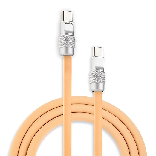 chubbycable Chubby 2.0 Fast Charging Cable Durable Soft Silicone USB C Cable 240W Extra Thick Charger Cord Compatible with iPhone 17-15 Series iPad, Desert, Type-C to Type-C, 19.6 FT