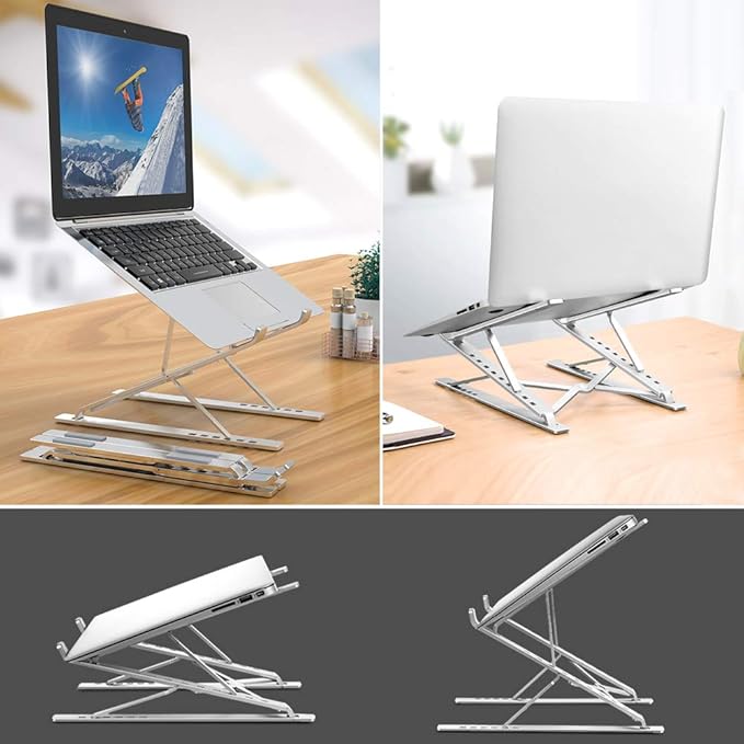 Laptop Stand Adjustable Portable Aluminum for 10" - 17" Laptop Tablet