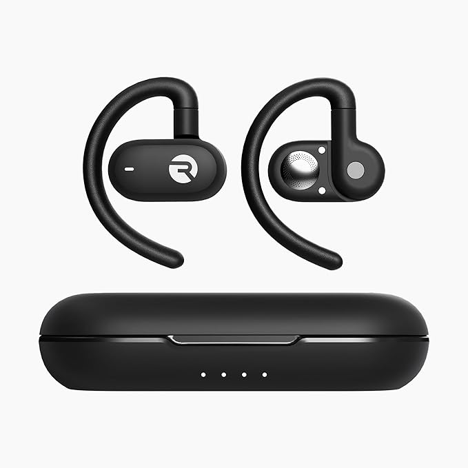 Raycon Fitness Open Earbuds – True Wireless Open Ear Bluetooth Headphones, Hook Design, IPX5 Water Resistant, 40 Hours of Battery Life (Black)