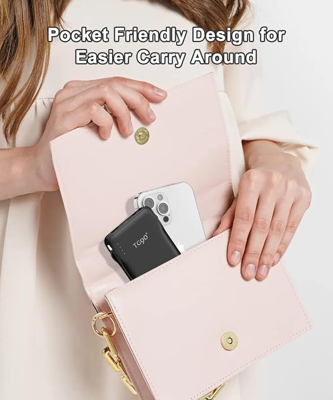 TG90° Portable Charger with Cords 10000mAh Power Bank with Built in Cables Battery Backup Cell Phone External Battery Pack Compatible with iPhone 17 16 15 14 13 12 Samsung S22 S21 Google iPad