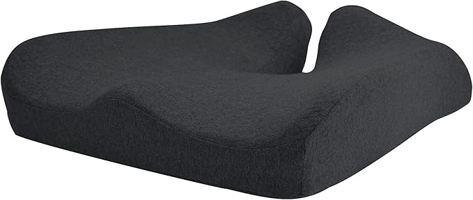 Cushion Lab Patented Pressure Relief Seat Cushion for Long Sitting Hours on Office & Home Chair - Extra-Dense Memory Foam for Soft Support. Car Pad for Hip, Tailbone, Coccyx, Sciatica - Black