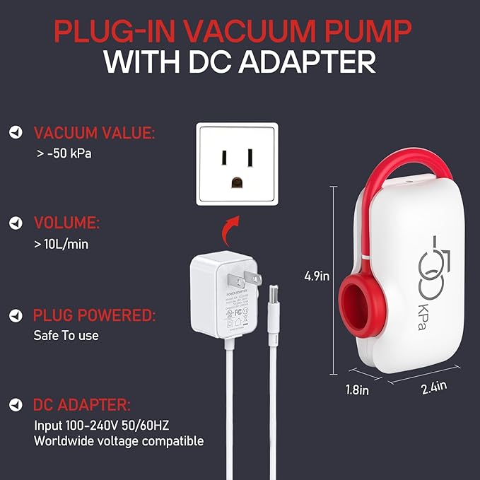VMstr 15 Pack Travel Vacuum Storage Bags With High Pressure Electric Pump(DC Power), Compression Sealing for Clothes and Clothing Luggage Suitcase Packing, Carry-on Travel Size