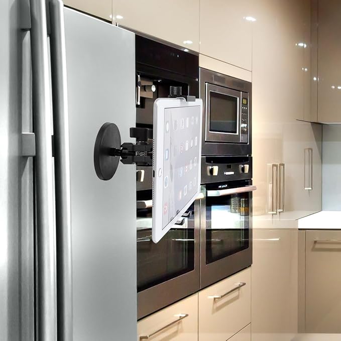 Aluminum Alloy Tablet Holder with 1" Ball Head-360 Rotatable Tablet Mount for iPad and Other Devices from 4.7"-12.9", Compatible with RAM Mounts and Other B Size Double Socket Arm