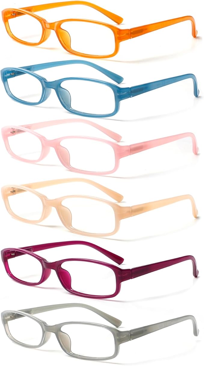 NORPERWIS 6 Pack Ladies Reading Glasses for Women Blue Light Blocking Spring Hinge Fashion Eyeglasses Readers for Women (Mix Color-1, 0.00)