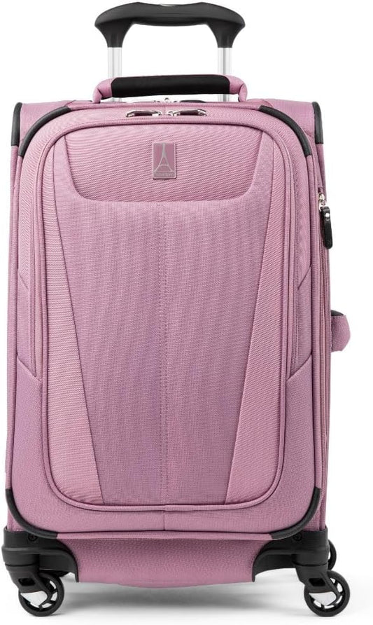 Travelpro Maxlite 5 Softside Expandable Carry on Luggage with 4 Spinner Wheels, Lightweight Suitcase, Men and Women, Orchid Pink Purple, Carry On 21-Inch