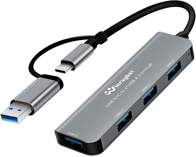 USB hub Splitter for Laptop,USB hub 1to4,USB 3.0 Splitter USB c hub,3.0 HUB Port Expander (USB 3.0 HUB-Silver)