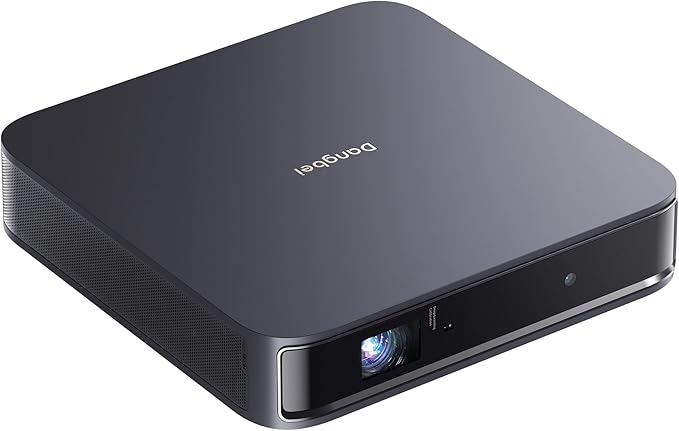 Dangbei Atom Portable Laser Projector, 1200 ISO Lumens, 3D Ready, Official Netflix, 1080p HD with 4K HDR Input, 180" Display, HDR10, 2x5W Dolby Audio, Home Theater Projector with WiFi and Bluetooth