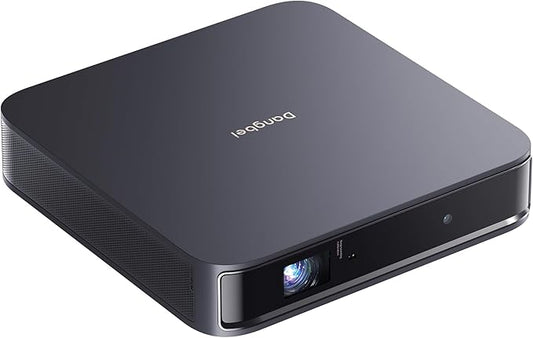 Dangbei Atom Portable Laser Projector, 1200 ISO Lumens, 3D Ready, Official Netflix, 1080p HD with 4K HDR Input, 180" Display, HDR10, 2x5W Dolby Audio, Home Theater Projector with WiFi and Bluetooth