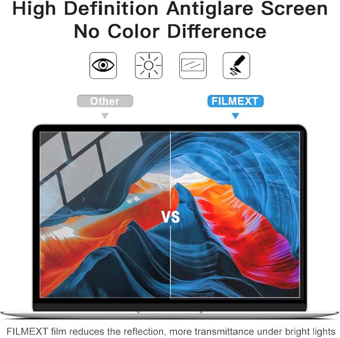 FILMEXT 2 Pack 13.3 inch Laptop Screen Protectors Eye Protection Anti Glare Anti Blue Light Screen Protector Compatible with major brands (Asus, Acer, HP, Dell, Toshiba, Lenovo 13.3"(16:9) Laptop
