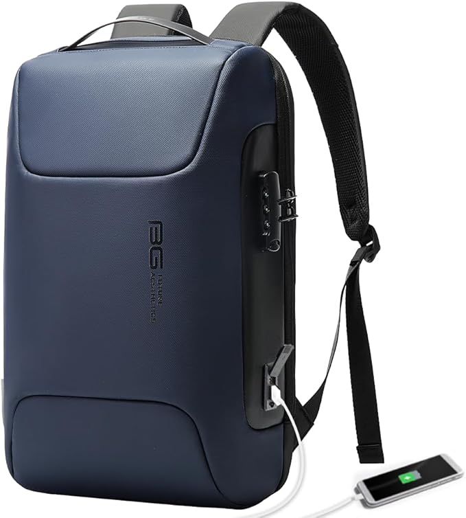 BANGE Anti Theft Backpack with Lock,Business Backpack with USB Charging Port, Office Laptop Fit for 15.6 INCH Laptop