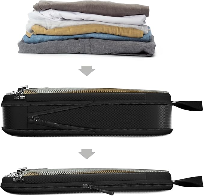 Dot&Dot 4pc Medium Compression Packing Cubes for Travel - Luggage Packing Organizers - Travel Packing Cubes for Suitcases