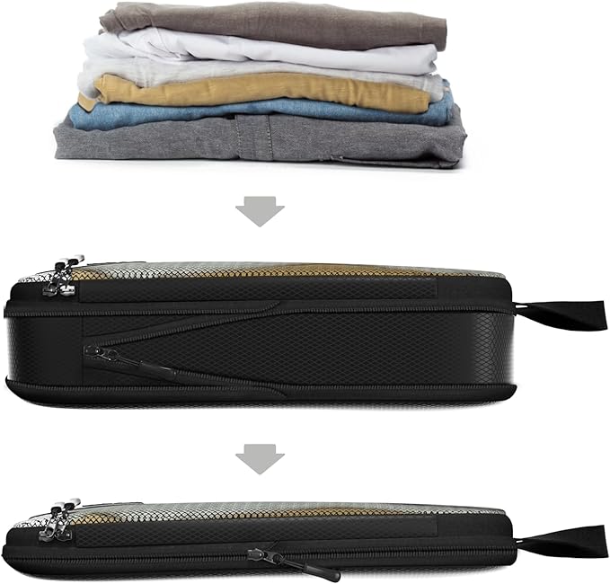 4pc Large Compression Packing Cubes for Travel - Luggage Packing Organizers - Travel Packing Cubes for Suitcases