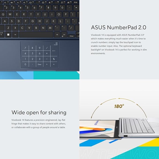 ASUS Vivobook 14" FHD Laptop 2025 Business Student, Lifetime Office 2024, 6-Core 13th Intel i3 (Up to 4.5GHz), 40GB RAM & 1.5TB Storage (1TB SSD + 500GB Ext), HubxcelAccessory, Win 11 Pro Copilot AI
